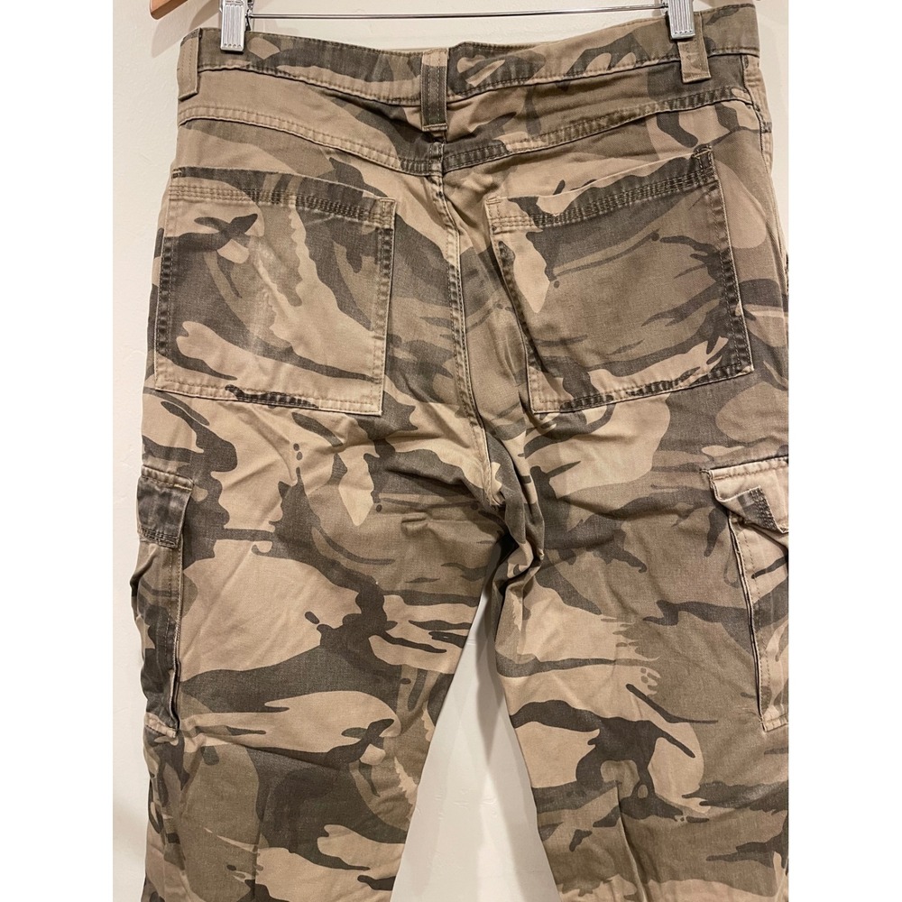 Wrangler Mens‎ Camo Cargo Pants Brown Tan Relaxed Fit Straight Leg 34 Waist - Picture 3 of 11